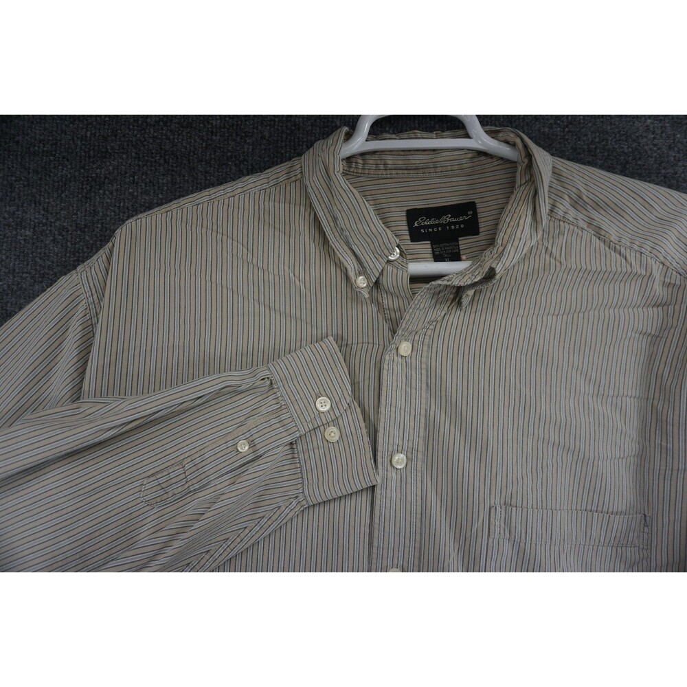 Eddie Bauer Shirt Mens XL Button Down Striped Long Sleeve Cotton